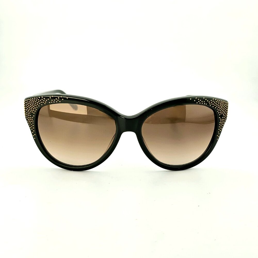 Chloé Caspia CE620S Cat Eye Sunglasses Green Gold Micro Stud Brown Gradient Lens